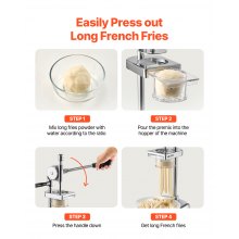 Manual Long French Fries Squeezer Stainless Steel Mashed Potato Extruder