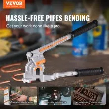 VEVOR Pipe Tube Bender, 6.35 mm, 9.53 mm, 12.7 mm OD, 3 in 1 Manual Level Tube Bender, 180° Copper Aluminum Pipes Bending Tools for HVAC Air Conditioning Refrigerator Repair