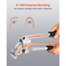 VEVOR 3 in 1 Lever Pipe Tube Bender for 1/4", 3/8", 1/2" O.D. 0-180° Bending