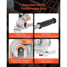 VEVOR 3 in 1 Lever Pipe Tube Bender for 1/4", 3/8", 1/2" O.D. 0-180° Bending