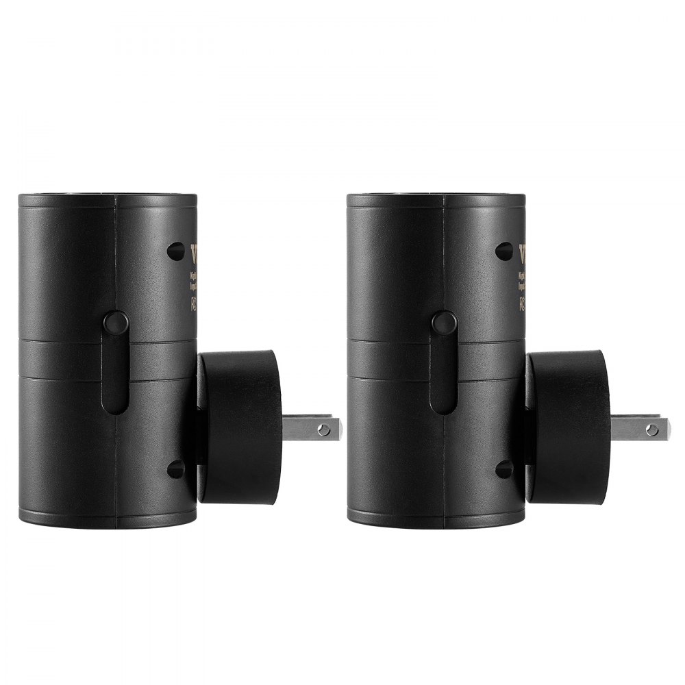 VEVOR LED Night Lights, 0-60LM Adjustable Brightness, Modern Night Lights Plug into Wall, Dusk to Dawn Sensor, 3000K Soft Warm White for Hallway Bathroom Stairway Bedroom, Black, 2 Pack