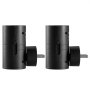 Luces nocturnas LED VEVOR, brillo ajustable de 0 a 60 lm, modernas luces nocturnas con enchufe de pared, sensor de anochecer a amanecer, luz blanca cálida suave de 3000 K para pasillo, baño, escalera, dormitorio, color negro, paquete de 2