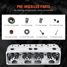 VEVOR Engine Cylinder Head Assembly Replacement, Aluminum Engine Cylinder Head Kit, Compatible with Small Block Chevrolet Engines, SBC 327/ 350/ 383, Corvette, Camaro, Z06