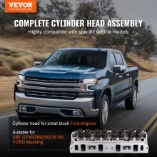VEVOR Engine Cylinder Head Assembly Replacement, Aluminum Engine Cylinder Head, Compatible with Small Block Ford Engines, SBF GT40/ 289 / 302/ 351W, FORD Mustang, GT40