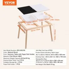 VEVOR Kids Sensory Table Sand Water Play Table with 1 Paper Roll 3 Storage Bins