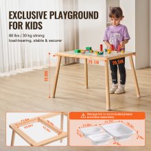 VEVOR Sensory Table for Toddlers, Kids Activity Table with Double-Sided Tabletop & Non-Slip Feet, Indoor/Outdoor Play Activity Table, Wooden Sensory Table for Drawing Studying, Ideal Gift for Boy Girl