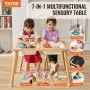 VEVOR Kids Sensory Table & Chair Set Sand Water Play Table with 2 Storage Bins