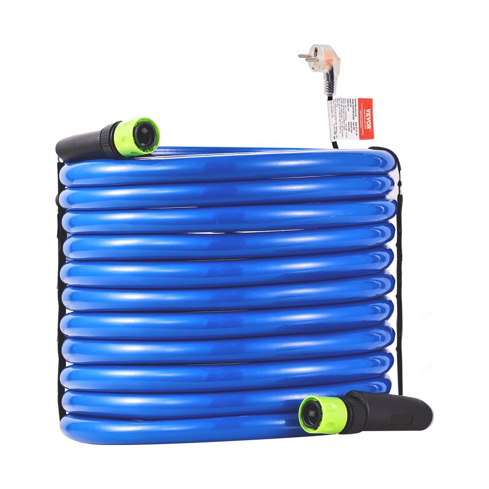 VEVOR 100ft Heated Water Hose for RV, Heated Drinking Water Hose Antifreeze to -45°F, Automatic Self-regulating, 5/8" I.D. with Quick-connect Fitting Set, Lead and BPA Free
