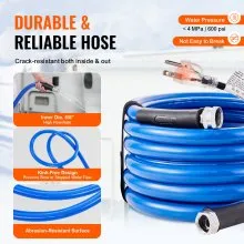 VEVOR 15ft Heated Water Hose for RV, Heated Drinking Water Hose Antifreeze to -45°F, Automatic Self-regulating, 5/8" I.D. with 3/4" GHT Adapter, Lead and BPA Free