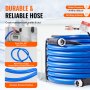 VEVOR 50ft Heated Water Hose for RV, Heated Drinking Water Hose Antifreeze to -45°F, Automatic Self-regulating, 5/8" I.D. with 3/4" GHT Adapter, Lead and BPA Free