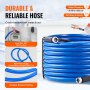 VEVOR 75ft Heated Water Hose for RV, Heated Drinking Water Hose Antifreeze to -45°F, Automatic Self-regulating, 5/8" I.D. with 3/4" GHT Adapter, Lead and BPA Free