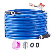 VEVOR 75ft Heated Water Hose for RV, Heated Drinking Water Hose Antifreeze to -45°F, Automatic Self-regulating, 5/8" I.D. with 3/4" GHT Adapter, Lead and BPA Free