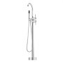 VEVOR Freestanding Bathtub Faucet, Floor Mount, Freestanding Tub Filler, Shower Mixer Taps, Two Water Modes, 360° Swivel Spout, for Bathing & Showering Pet Bathing Cleaning Drains Toilet Flushing