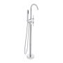 VEVOR Freestanding Bathtub Faucet, Floor Mount, Freestanding Tub Filler, Shower Mixer Taps, Two Water Modes, 360° Swivel Spout, for Bathing & Showering Pet Bathing Cleaning Drains Toilet Flushing