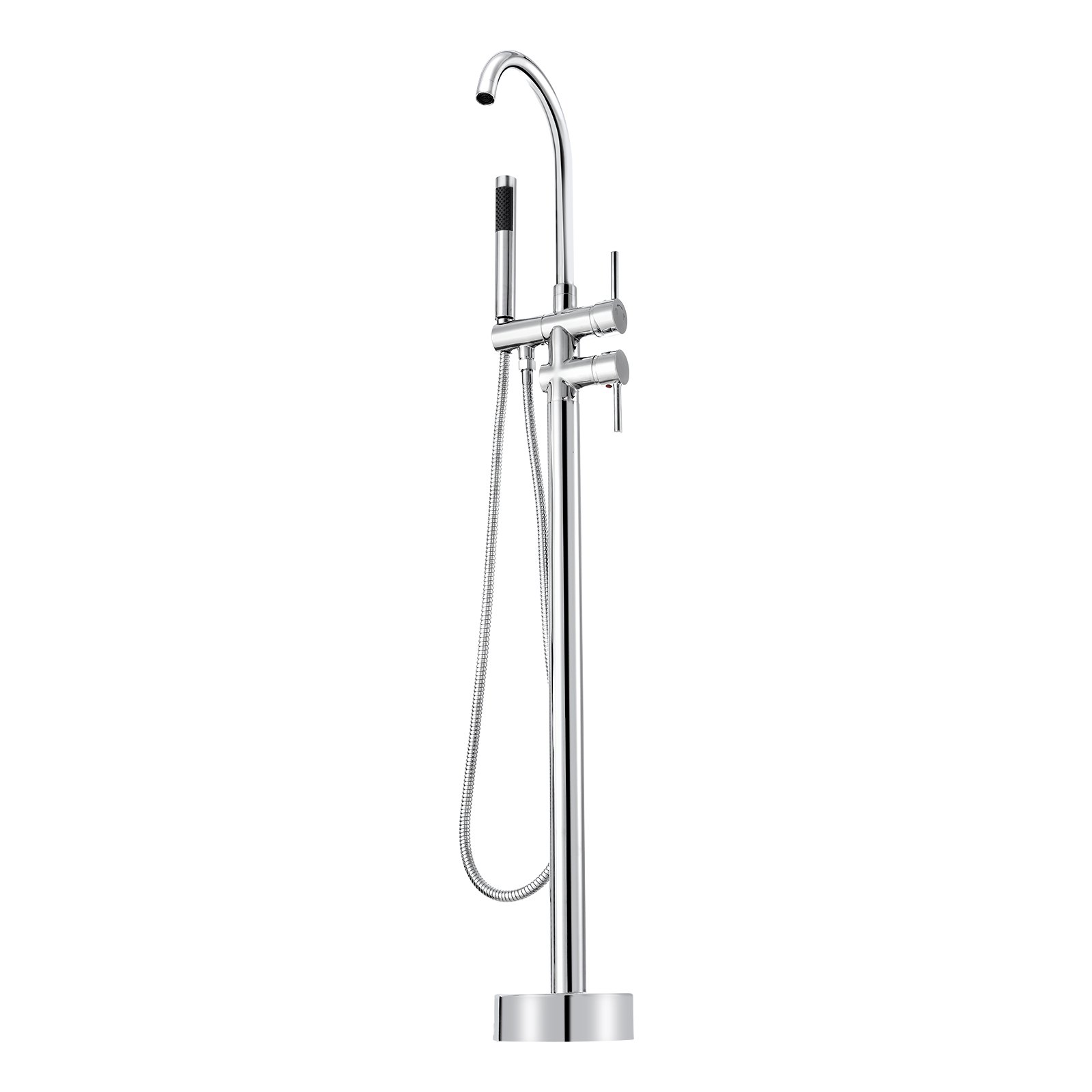 VEVOR Freestanding Bathtub Faucet, Floor Mount, Freestanding Tub Filler, Shower Mixer Taps, Two Water Modes, 360° Swivel Spout, for Bathing & Showering Pet Bathing Cleaning Drains Toilet Flushing