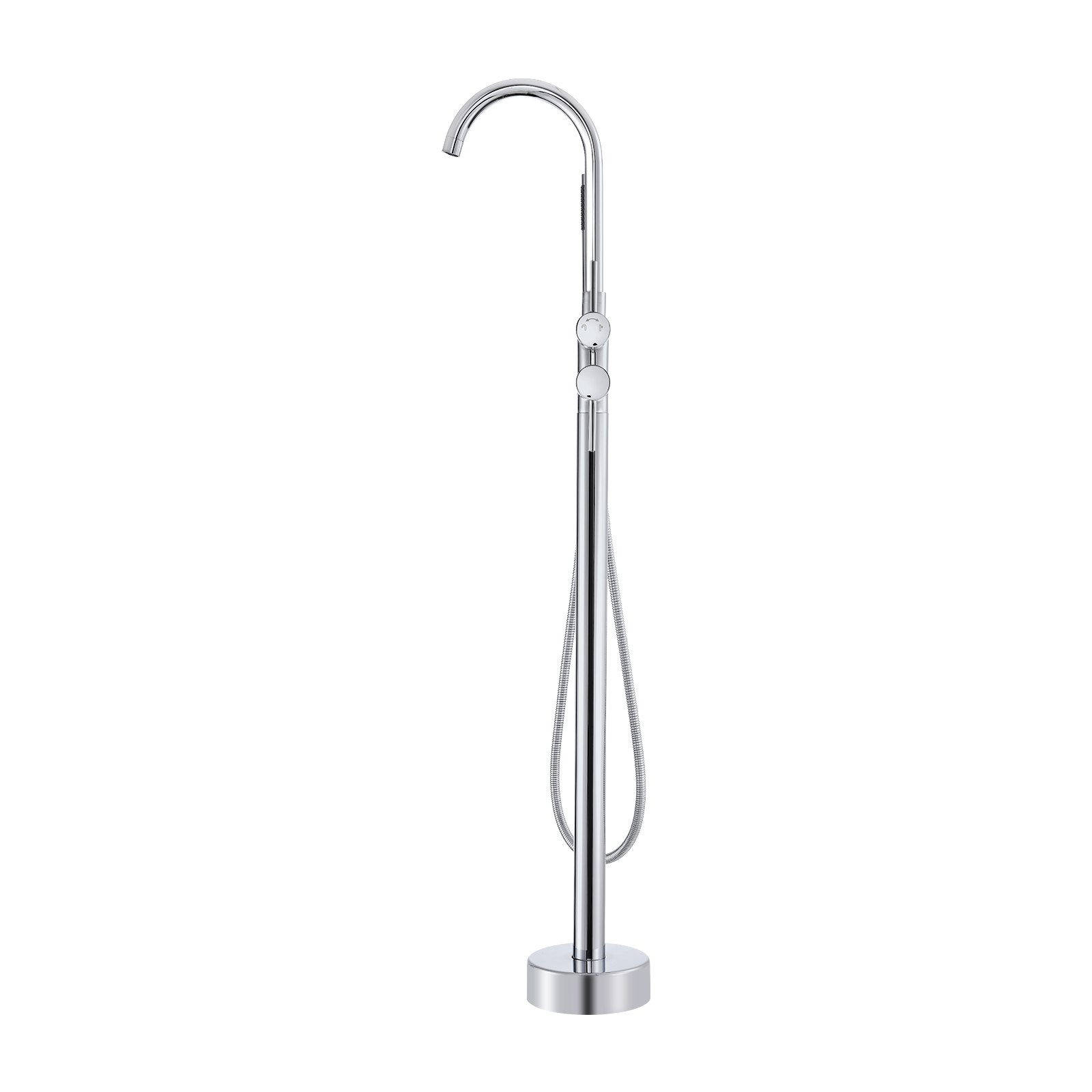 VEVOR Freestanding Bathtub Faucet, Floor Mount, Freestanding Tub Filler, Shower Mixer Taps, Two Water Modes, 360° Swivel Spout, for Bathing & Showering Pet Bathing Cleaning Drains Toilet Flushing