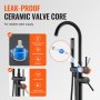 VEVOR Freestanding Bathtub Faucet, Floor Mount, Freestanding Tub Filler, Shower Mixer Taps, Two Water Modes, 360° Swivel Spout, for Bathing & Showering Pet Bathing Cleaning Drains Toilet Flushing