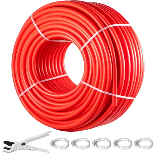 VEVOR PEX Pipe, 1 Inch x 500 FT PEX Tubing, Non Oxygen Barrier Red PEX-B Pipe, Flexible PEX Water Line for RV Sewer Hose, Plumbing, Radiant Heating
