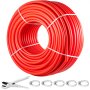 VEVOR PEX Pipe, 1 Inch x 500 FT PEX Tubing, Non Oxygen Barrier Red PEX-B Pipe, Flexible PEX Water Line for RV Sewer Hose, Plumbing, Radiant Heating