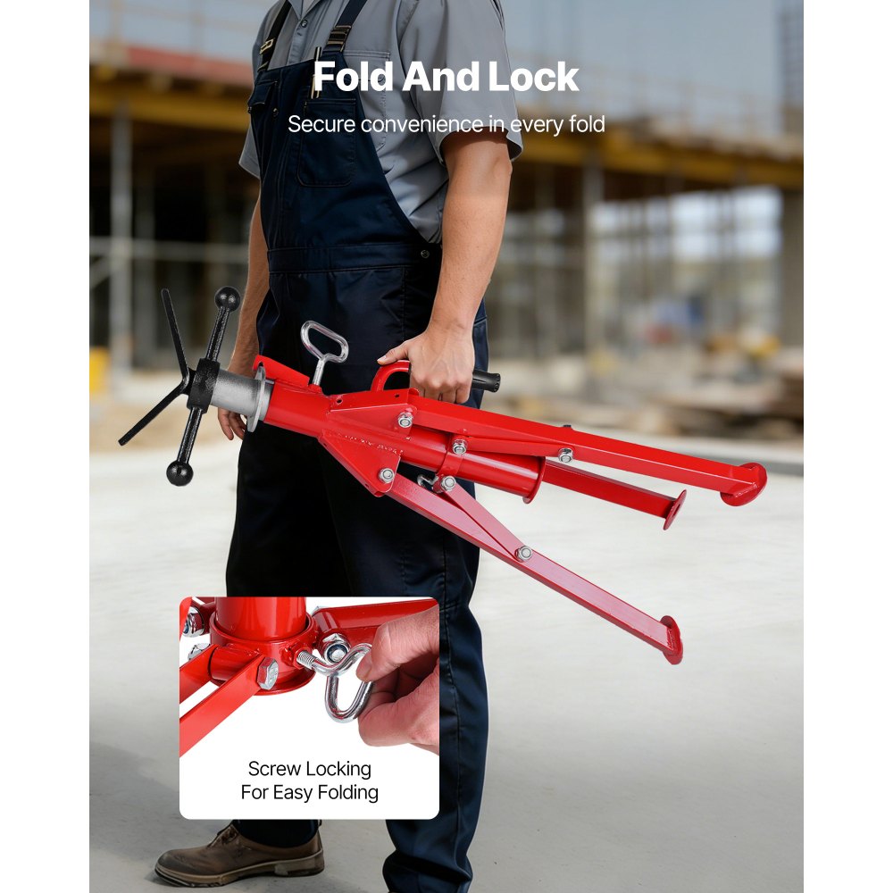 VEVOR V Head Pipe Stand 3mm-305mm Capacity, Adjustable Height 610mm-1067mm, Pipe Jack Stands 1134kg Load Capacity, Portable Folding Pipe Stands, Carbon Steel Body for Enhanced Durability