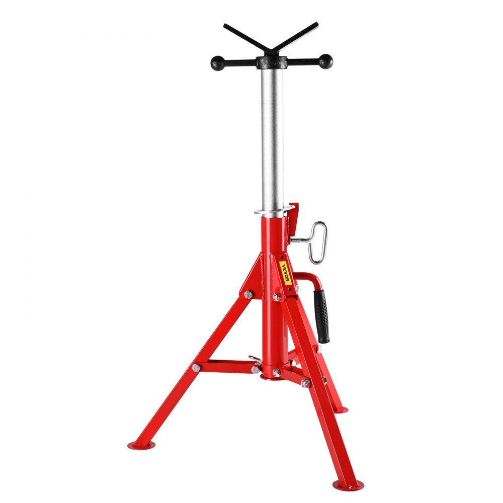 VEVOR V Head Pipe Stand 3mm-305mm Capacity, Adjustable Height 610mm-1067mm, Pipe Jack Stands 1134kg Load Capacity, Portable Folding Pipe Stands, Carbon Steel Body for Enhanced Durability