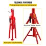 VEVOR V Head Pipe Stand 1/8"-12" Capacity, Adjustable Height 24"-42", Pipe Jack Stands 2500 lb. Load Capacity, Portable Folding Pipe Stands, Carbon Steel Body More Durable