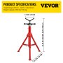 VEVOR Pipe Jack Stand V-Head and Folding Legs 2500lb Max. Height 42in