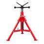 red VEVOR pipe stand with adjustable height and sturdy tripod base.