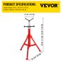 VEVOR V Head Pipe Stand Adjustable Height 28-52 inch 4500lbs/2 Tons Pipe Jack Stands Folding Portable High Folding Pipe Stand with V Head Fold A Trailer Jacks