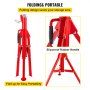 red VEVOR pipe stand with slip-proof rubber handle and foldable design for easy portability.