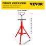 VEVOR pipe stand, adjustable height 28-52 inches, weight capacity 2500 lbs.