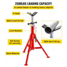 VEVOR V Head Pipe Stand Adjustable Height 28-52 inch 4500lbs/2 Tons Pipe Jack Stands Folding Portable High Folding Pipe Stand with V Head Fold A Trailer Jacks