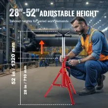 VEVOR V Head Pipe Stand Adjustable Height 71.1–132.1 cm 2041.2 kg/2 Tons Pipe Jack Stands Folding Portable High Folding Pipe Stand with V Head Fold A Trailer Jacks
