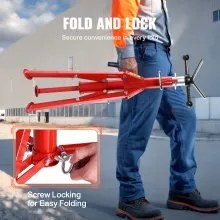VEVOR V Head Pipe Stand Adjustable Height 71.1–132.1 cm 2041.2 kg/2 Tons Pipe Jack Stands Folding Portable High Folding Pipe Stand with V Head Fold A Trailer Jacks