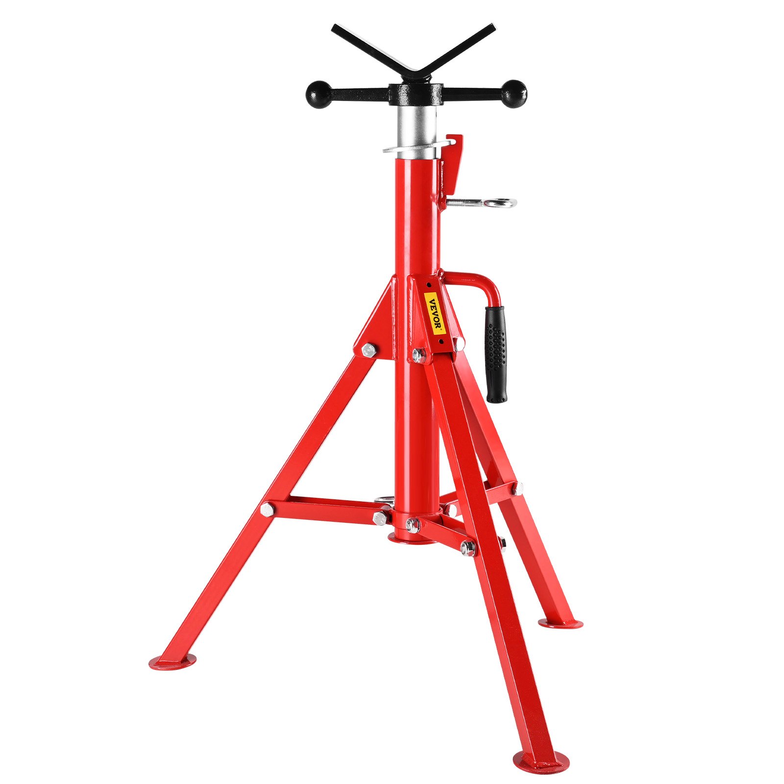 VEVOR V Head Pipe Stand Adjustable Height 71.1–132.1 cm 2500lbs Pipe Jack Stands Folding Portable High Folding Pipe Stand with V Head Fold A Trailer Jacks