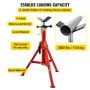 VEVOR V Head Pipe Stand 1/8\"-12\" Capacity,Adjustable Height 28\"-52,Pipe Jack Stands 2500 lb. Load Capacity,Portable Folding Pipe Stands, Carbon Steel Body More Durable
