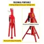 VEVOR V Head Pipe Stand 1/8\"-12\" Capacity,Adjustable Height 28\"-52,Pipe Jack Stands 2500 lb. Load Capacity,Portable Folding Pipe Stands, Carbon Steel Body More Durable