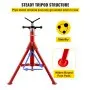 VEVOR V Head Pipe Stand 1/8\"-12\" Capacity,Adjustable Height 28\"-52,Pipe Jack Stands 2500 lb. Load Capacity,Portable Folding Pipe Stands, Carbon Steel Body More Durable