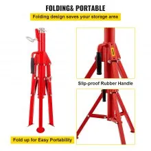 VEVOR V Head Pipe Stand 1/8\"-12\" Capacity,Adjustable Height 28\"-52,Pipe Jack Stands 2500 lb. Load Capacity,Portable Folding Pipe Stands, Carbon Steel Body More Durable