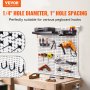 VEVOR Pegboard Wall Organizer 32" x 32", 330LBS Loading Garage Metal Pegboard Organizer, 2-pack Tool Tool Storage Peg Boards with Customized Grooves Fit 1/4" and 1/8" Hooks for Warage Garage