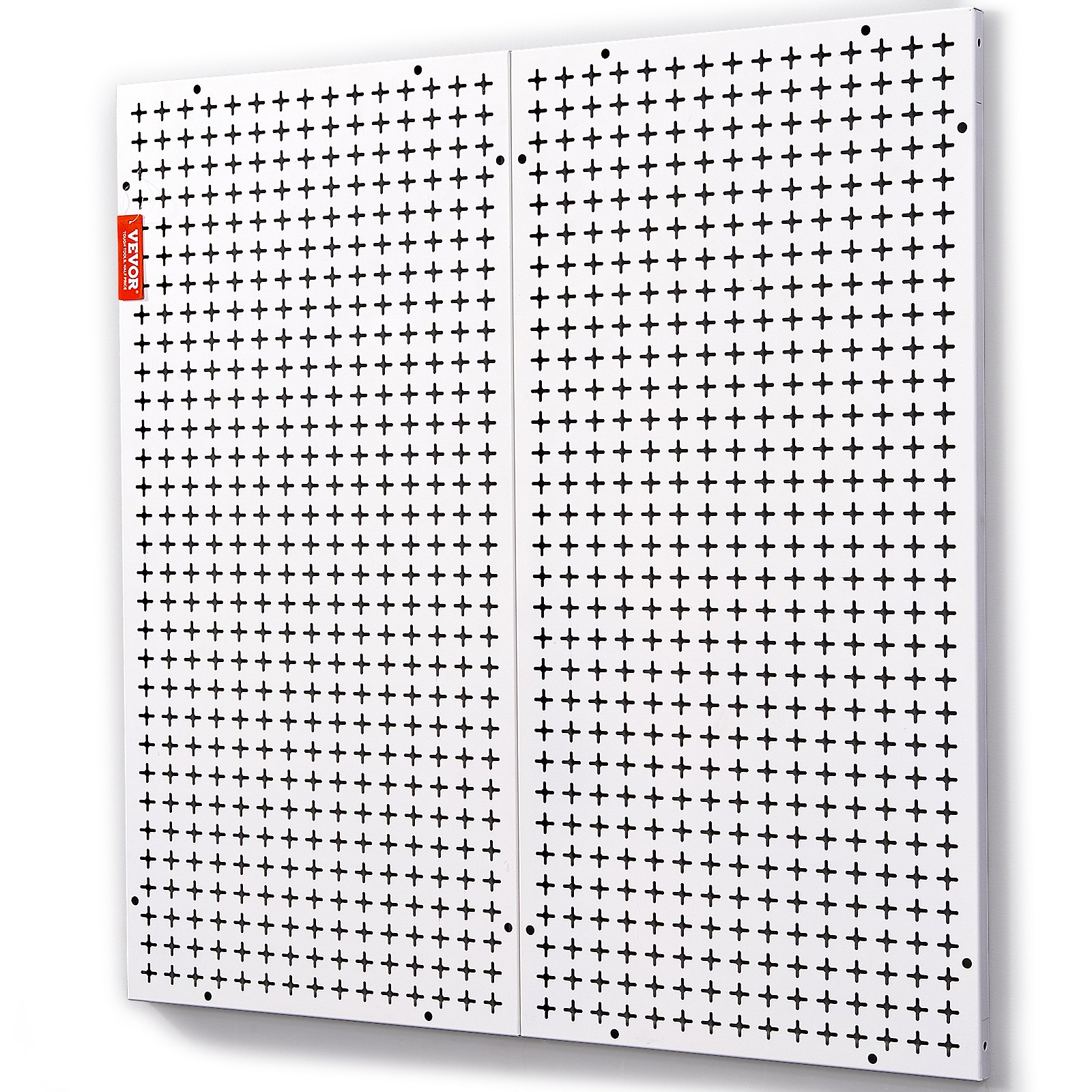 VEVOR Pegboard Wall Organizer 32" x 32", 330LBS Loading Garage Metal Pegboard Organizer, 2-Pack Wall Mount Tool Storage Peg Boards with Customized Grooves Fit 1/4" and 1/8" Hooks for Warehouse Garage
