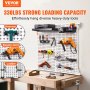 VEVOR Pegboard Wall Organizer 32" x 32", 330LBS Loading Garage Metal Pegboard Organizer Wall Mount, 25PCS Tool Storage Kit with 2 Peg Boards, Hooks, Storage Bins, Shelf Racks for Warehouse Garage Shop