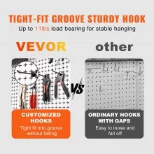 VEVOR Pegboard Wall Organizer 32" x 32", 330LBS Loading Garage Metal Pegboard Organizer Wall Mount, 25PCS Tool Storage Kit with 2 Peg Boards, Hooks, Storage Bins, Shelf Racks for Warehouse Garage Shop