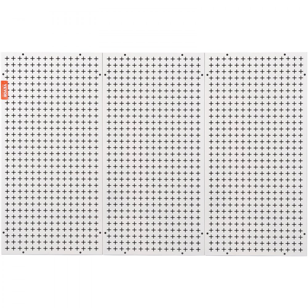 VEVOR Pegboard Wall Organizer 48" x 32", 495LBS Loading Garage Metal Pegboard Organizer Wall Mount, 37PCS Tool Storage Kit with 3 Peg Boards, Hooks, Storage Bins, Shelf Racks for Warehouse Garage Shop