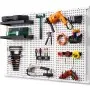 VEVOR Pegboard Wall Organizer 48" x 32", 495LBS Loading Garage Metal Pegboard Organizer Wall Mount, 37PCS Tool Storage Kit with 3 Peg Boards, Hooks, Storage Bins, Shelf Racks for Warehouse Garage Shop