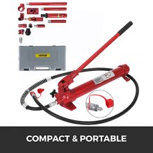 VEVOR 10 Ton Porta Power Kit 1.4M (55.1 inch) Oil Hose Hydraulic Car Jack Ram Autobody Frame Repair Power Tools for Loadhandler Truck Bed Unloader Farm and Hydraulic Equipment Construction