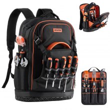 VEVOR Tool Backpack 65 Pockets Tear-resistant Jobsite Backpack for Electrician