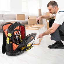 VEVOR Tool Backpack with Tools 65 Pockets Tear-resistant Jobsite Backpack