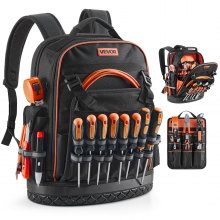 VEVOR Tool Backpack 64 Pockets Tear-resistant Jobsite Backpack for Electrician