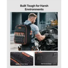VEVOR Tool Backpack 49 Pockets Tear-resistant Jobsite Backpack for Electrician